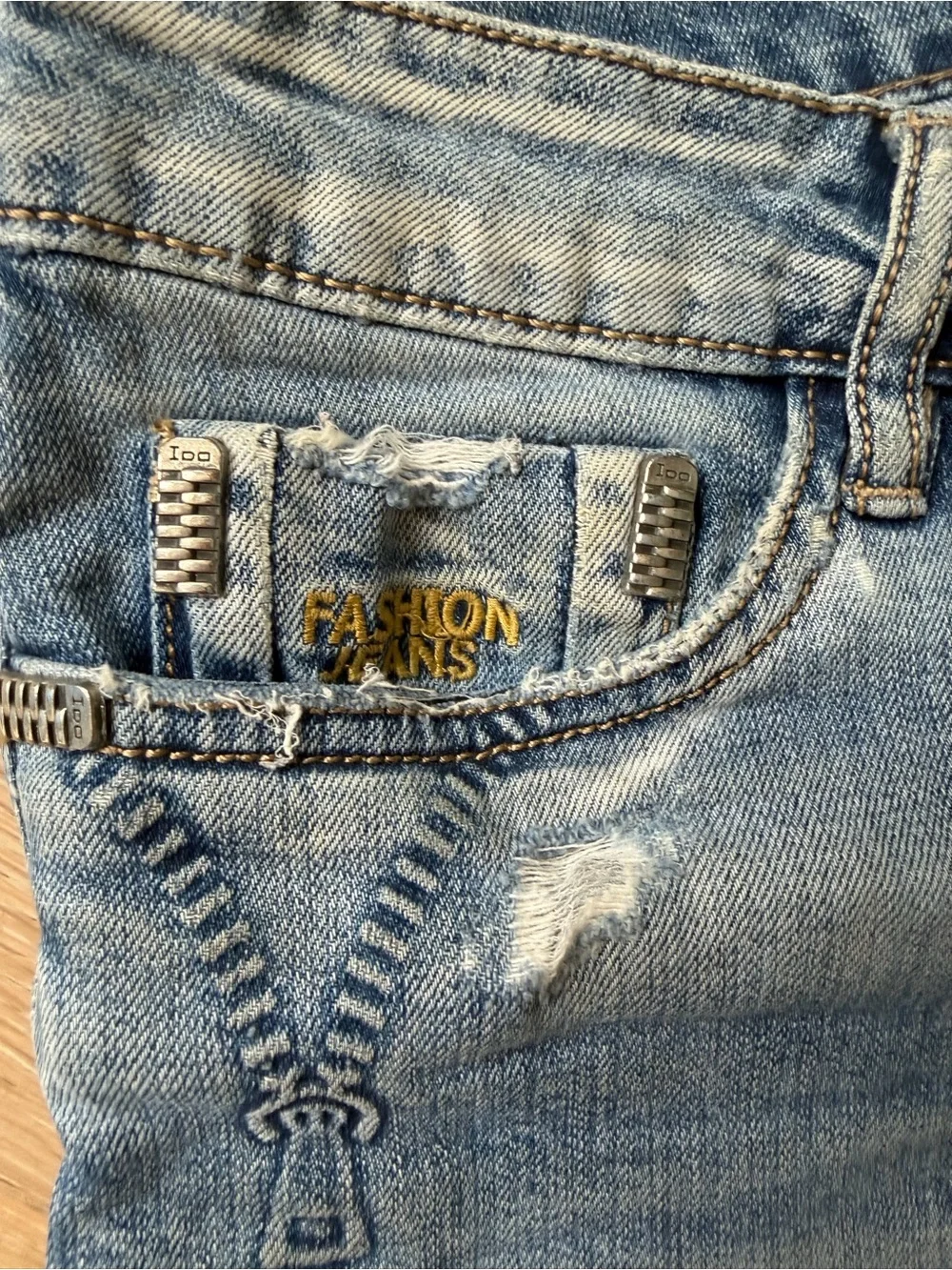 Women's Distressed Denim Shorts - Blue